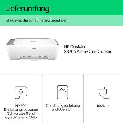 HP DeskJet 2820e Multifunktionsdrucker, 10€ Cashback, 3 Monate gratis drucken mit HP Instant Ink ink