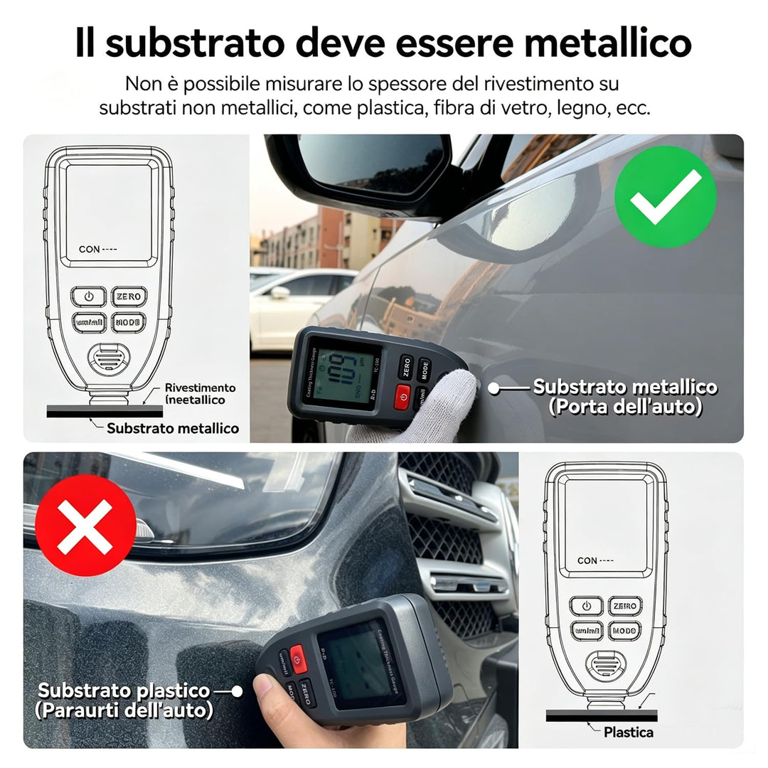 Lackschichtdickenmessgerät RDINSCOS Autolack Lackmessgerät auto Car Karosserie Schichtdickenmessgerä