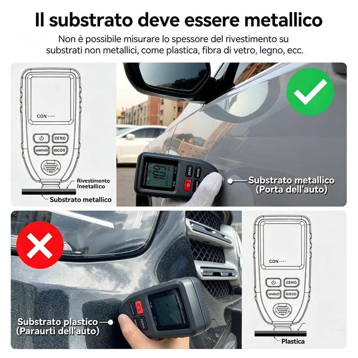 Lackschichtdickenmessgerät RDINSCOS Autolack Lackmessgerät auto Car Karosserie Schichtdickenmessgerä
