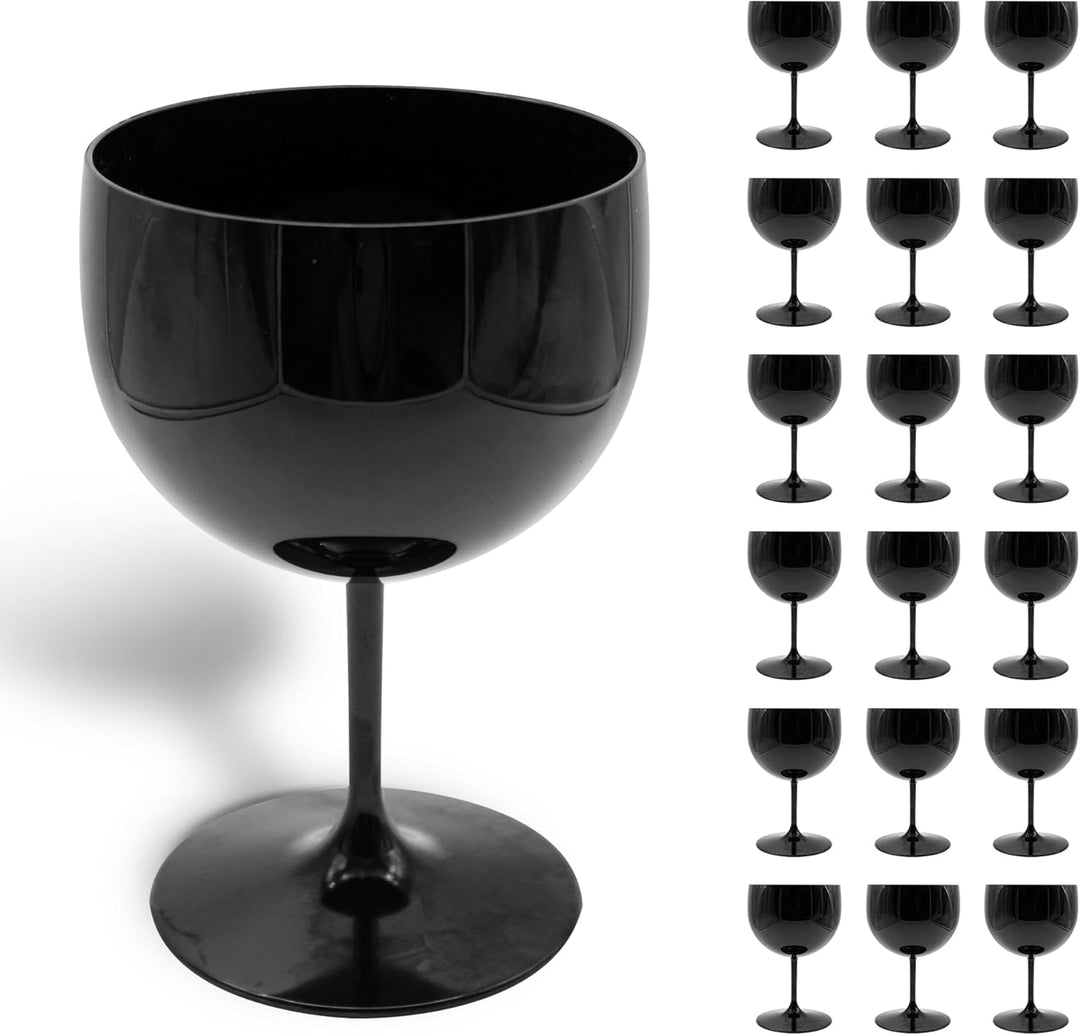 DOJA Barcelona | Kunststoff-Ballonglas | 56 cl | 12er Pack | Schwarz | Wiederverwendbare Hartplastik