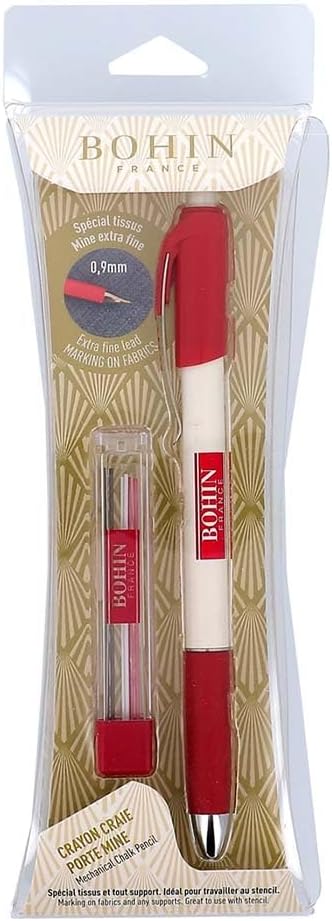 Bohin BO90795 Extra feiner Bleistift 0,9 mm + 6 Verschiedene Minen, 1, One size