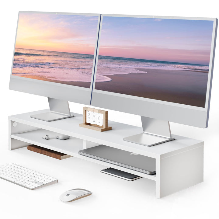 Fenge Dual Monitorständer Riser 2 Etagen Bildschirmständer für Computer PC Laptop Drucker TV, Schrei