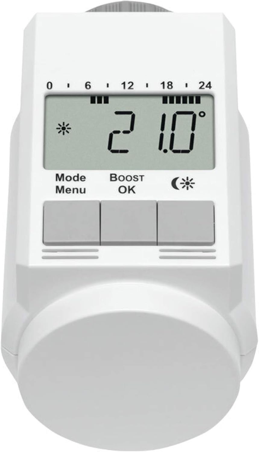 Eqiva 5er-Set Model L Elektronik-Heizkörper-Thermostat mit Boost-Funktion, Weiss, 5er-Set