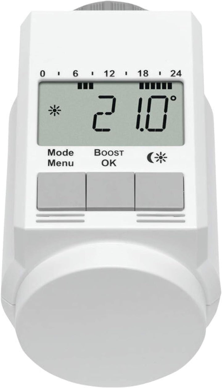 Eqiva 5er-Set Model L Elektronik-Heizkörper-Thermostat mit Boost-Funktion, Weiss, 5er-Set