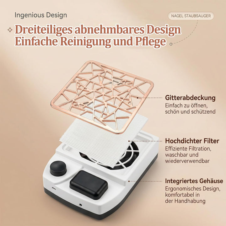 Staubabsaugung Für Nägel - Nagelstaubsauger mit Filter, Nagelstaub-Sammelmaschine, professioneller N