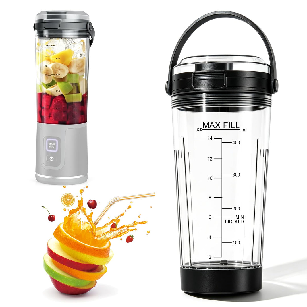 530ml kompatibel mit Tragbarer Mixer, Tragbarer Mixer Ersatzteile Zubehör, Transparent Weiss Tragbar