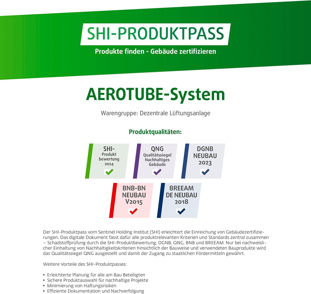 SIEGENIA AEROTUBE WRG smart Wand-Lüfter, dezentrale Wohnraum-Lüftung energiesparend, aktive Zu- oder