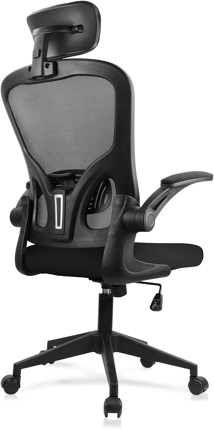 JAJALUYA Bürostuhl Ergonomisch Computerstuhl mit Verstellbarer Kopfstütze und Lordosenstütze Schreib