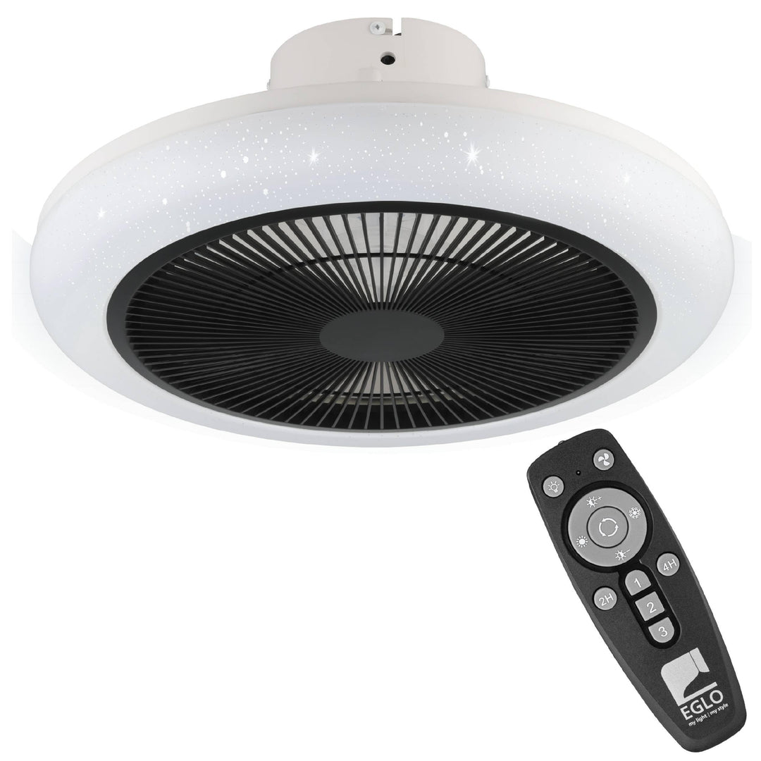EGLO Deckenventilator mit LED Beleuchtung Kostrena, Ventilator Decke dimmbar mit Fernbedienung, Time