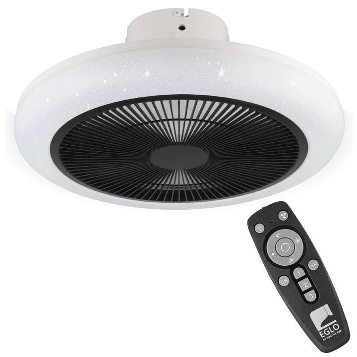 EGLO Deckenventilator mit LED Beleuchtung Kostrena, Ventilator Decke dimmbar mit Fernbedienung, Time