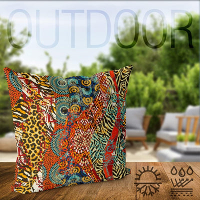 VOID Afrika Leoprint Ethnomuster Kissenbezug Kissenhülle Sofakissen Kissen Deko Outdoor-Kissen Dekok