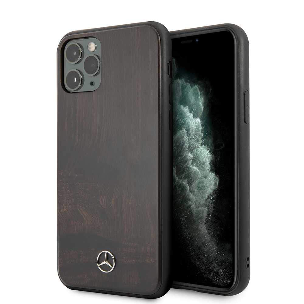 Mercedes-Benz Hülle aus der Wood Line Rosewood Serie für iPhone 11 Pro, braun