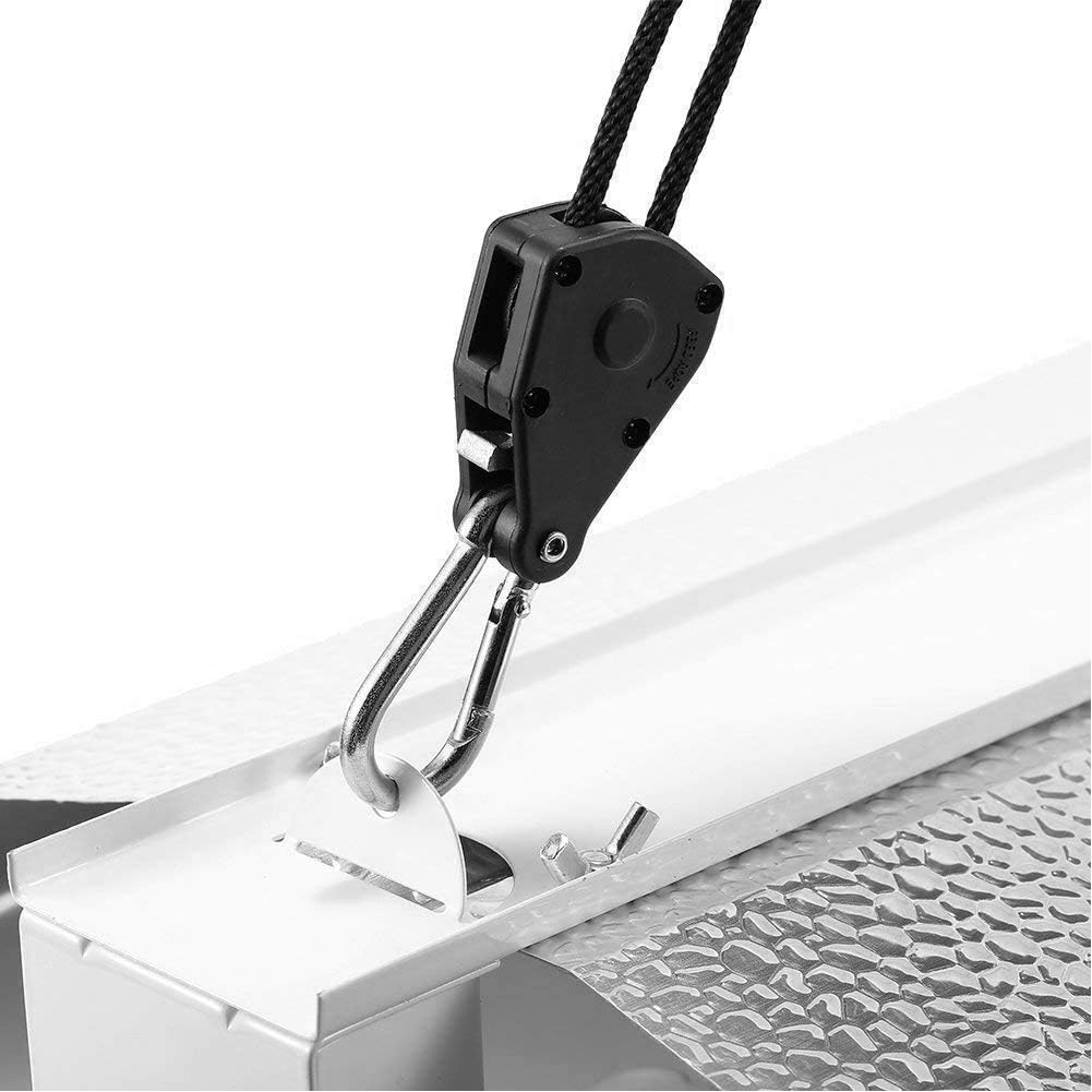 Geluode 3 Paar Robuste Ratschenaufhänger, Verstellbare Seilaufhänger für Pflanzenventilator, Filter,