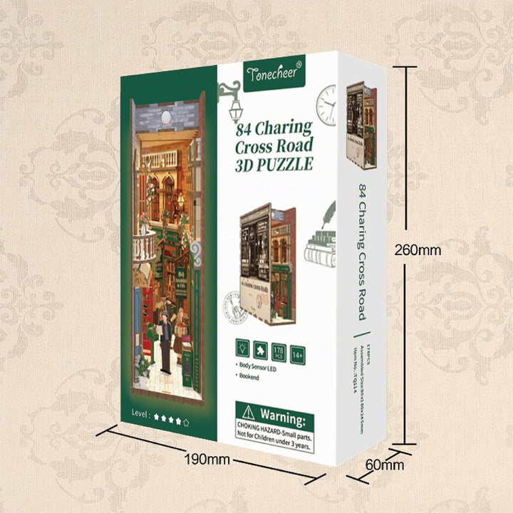 Tonecheer DIY Book Nook Kit Modellbausatz 3D Puzzle aus Holz für Erwachsene zum Baue Puppenhäuser Ha