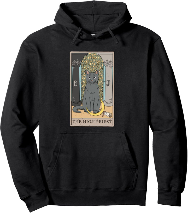 Katzenhochpriester Tarotkarten-Design für einen Tarotkartenleser Pullover Hoodie