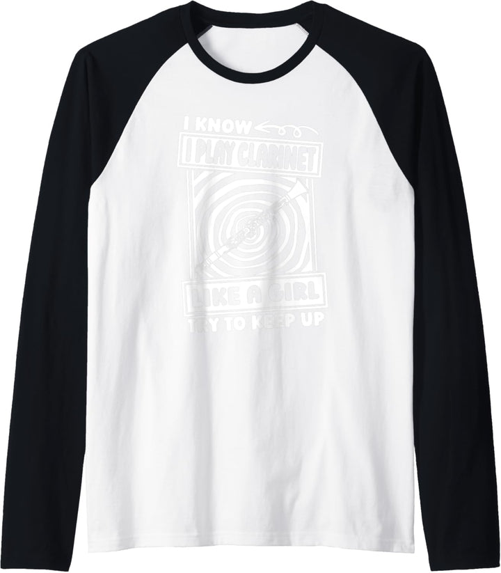 Klarinettist Mädchen - Holzblasinstrument Klarinette Raglan
