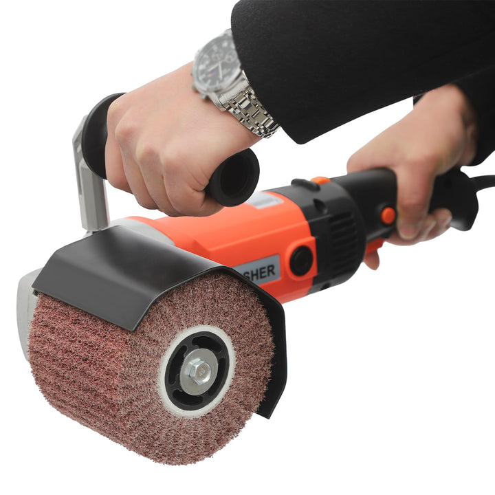 Satiniermaschine, 1400W Schleifmaschine Bürstenschleifer mit Schutzhülle, 600-3600RPM Poliermaschine