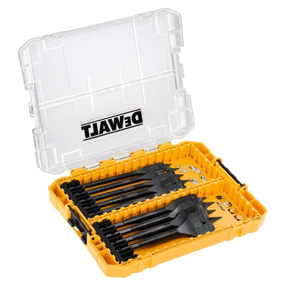 Dewalt Holz-Fräsbohrer-Set 9-tlg (12-32 mm, geschliffene Zentrierspitze, 1/4“ Schaft, für Hart-/Weic