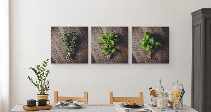 Muralo - Wandbilder Set - Leinwand Bilder Set Aufhängefertig - Bilder für Küche- Moderne Wanddeko -