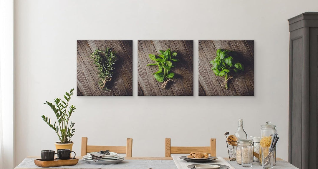 Muralo - Wandbilder Set - Leinwand Bilder Set Aufhängefertig - Bilder für Küche- Moderne Wanddeko -