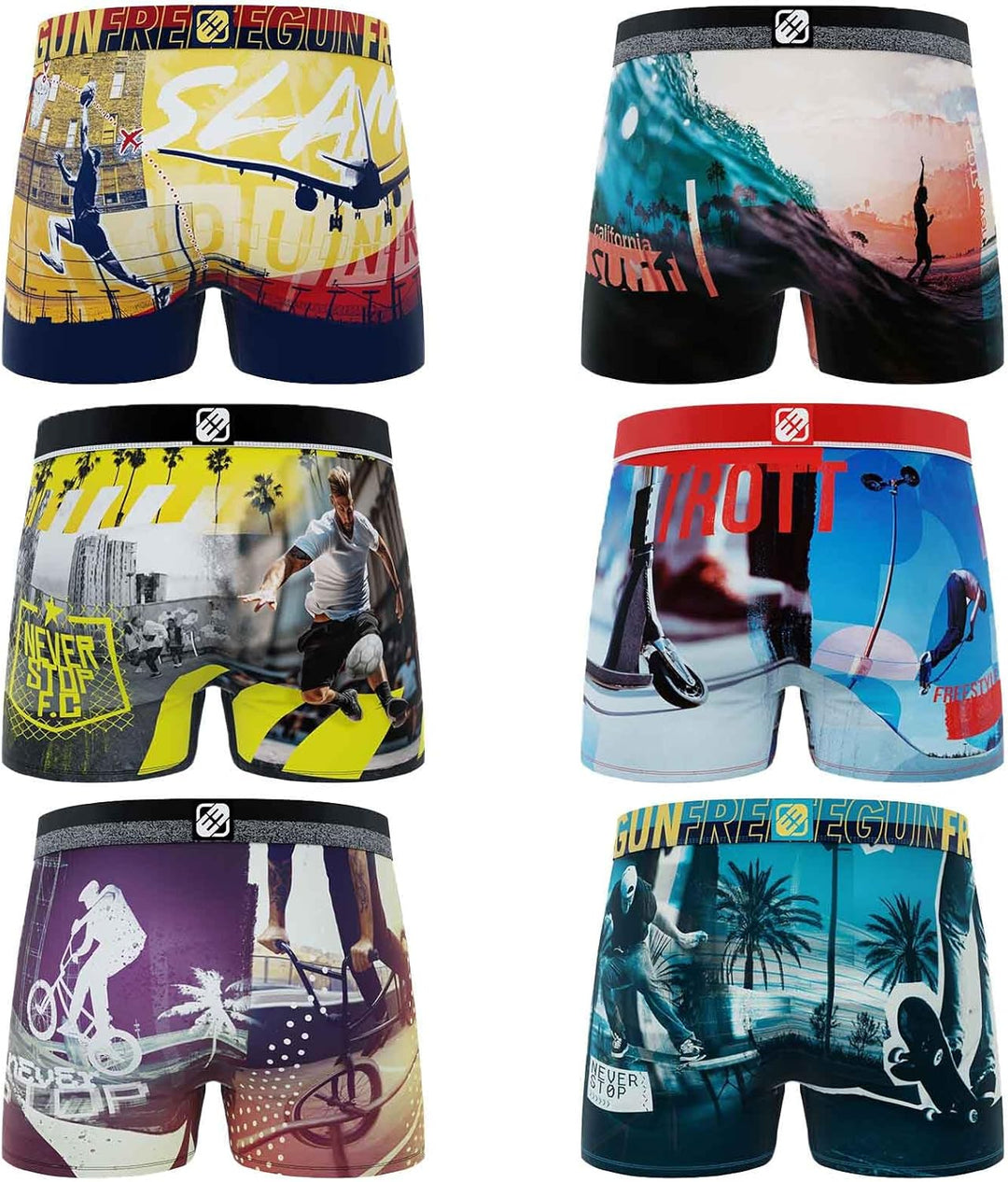 Freegun Boxershorts, Herren, 6 Stück XL Motorrad-sport-pack, XL Motorrad-sport-pack