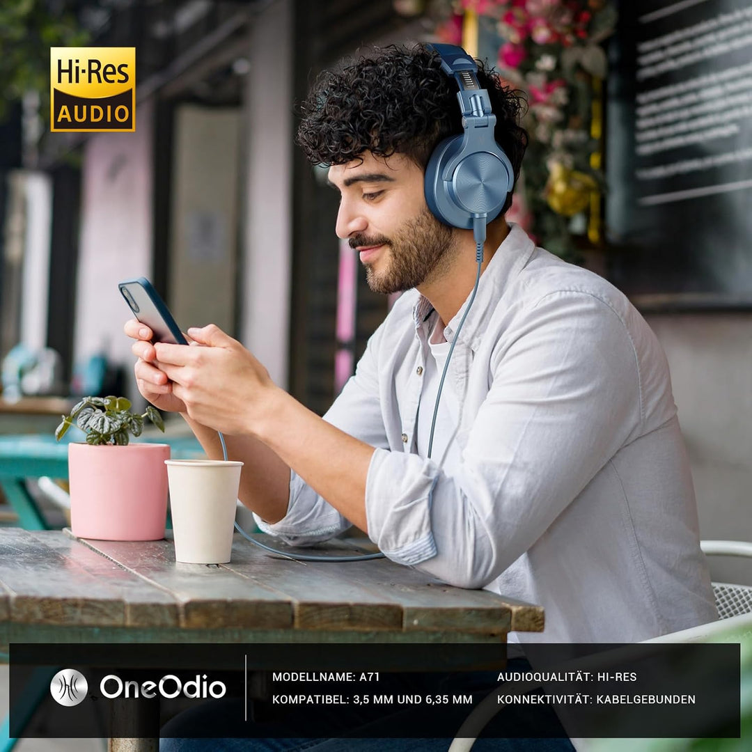 OneOdio Kopfhörer Over Ear, DJ Kopfhörer mit Kabel, Professionell Geschlossener Studio HiFi Kopfhöre