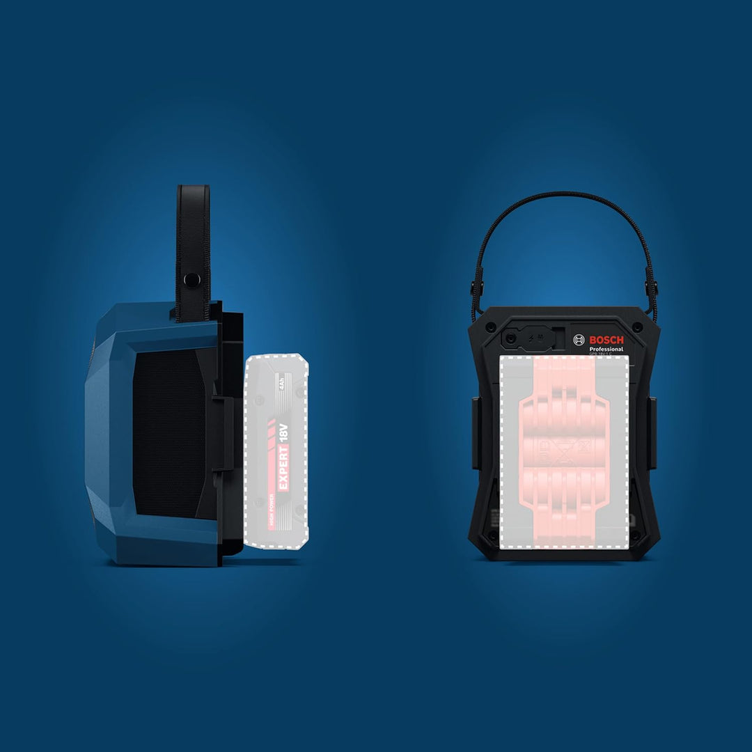 Bosch Professional 18V System Akku-Bluetooth-Lautsprecher GPB 1 C (inkl. Akkuabdeckung) + Abdeckung,