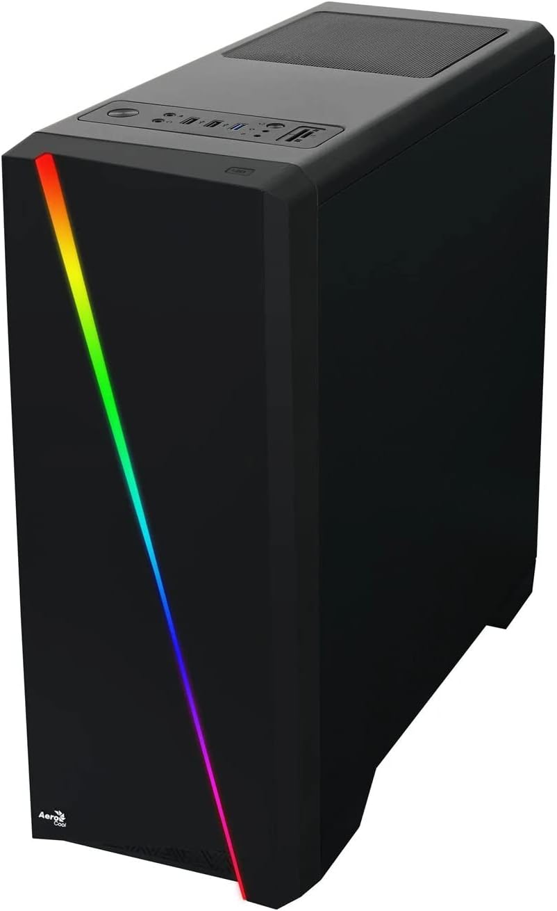 Aerocool CYLON - PC-Gehäuse (Semi-Fackel, ATX, Acryl-Seitenwand, RGB-LED an der Vorderseite, 13 Lich