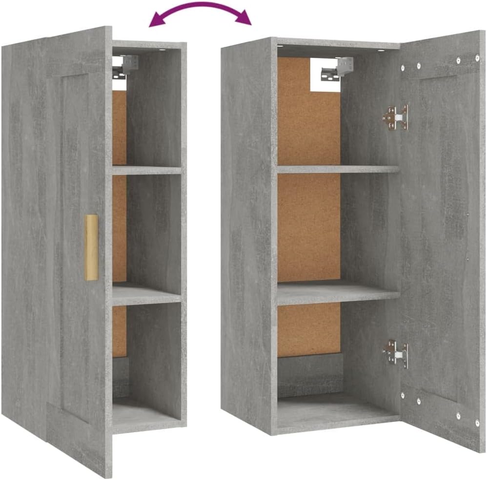35x34x90 cm Wandschrank mit 3 Fächern TV Schrank Hängeschrank Badezimmerschrank Küchenschrank für Wo