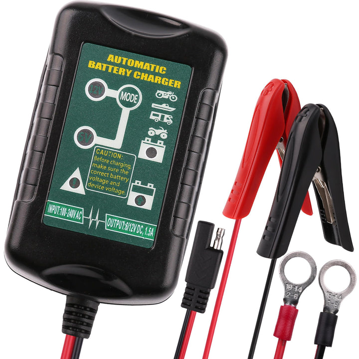 LotFancy Auto Batterie Ladegerät 6V 12V 1.5A für KFZ, Motorrad, Roller