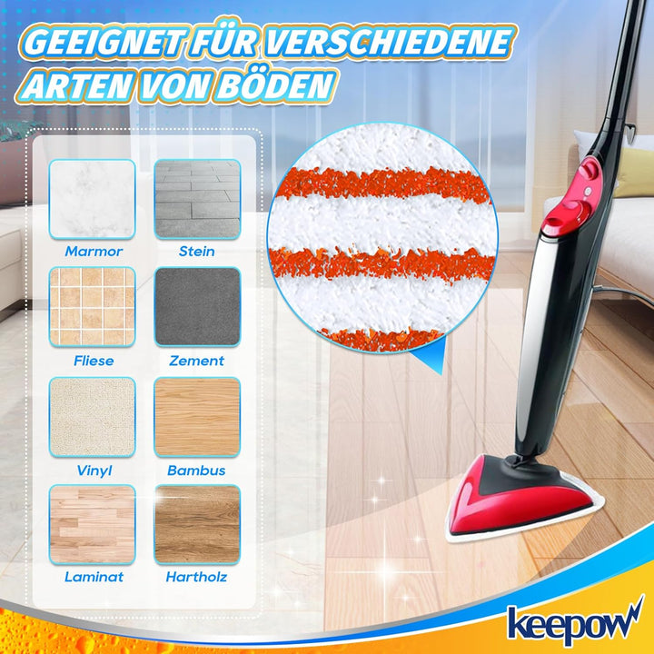 KEEPOW 8 Stück Dampfreiniger Ersatzbezug für Vileda Steam Dampfreiniger, Dampfreiniger Ersatzbezüge