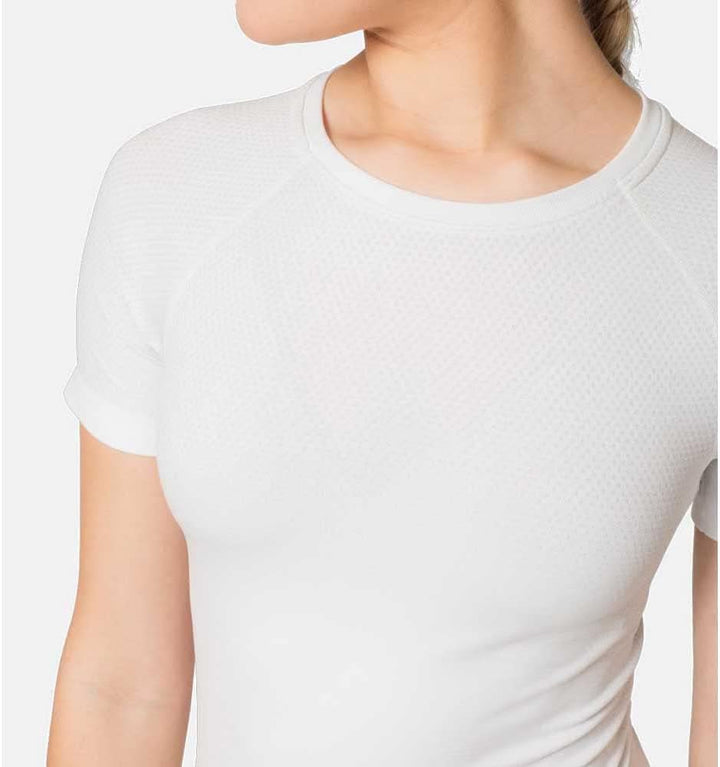 Odlo Damen Bl Top Crew Neck S/S Performance Light E T-Shirt M Weiss, M Weiss