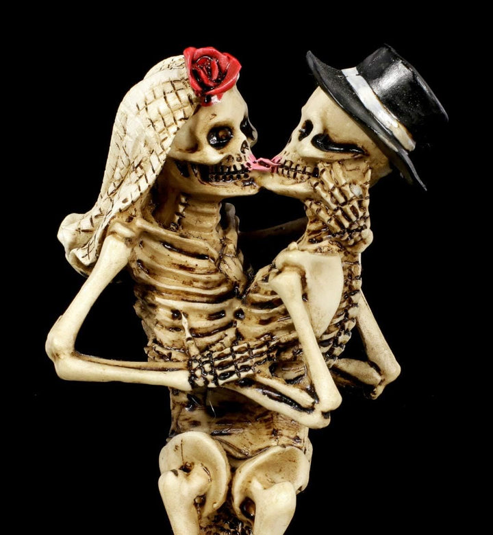 kniendes Skelett Gothic-Brautpaar Figur - Love Never Dies | kniendes Skelett Gothic-Brautpaar Figur
