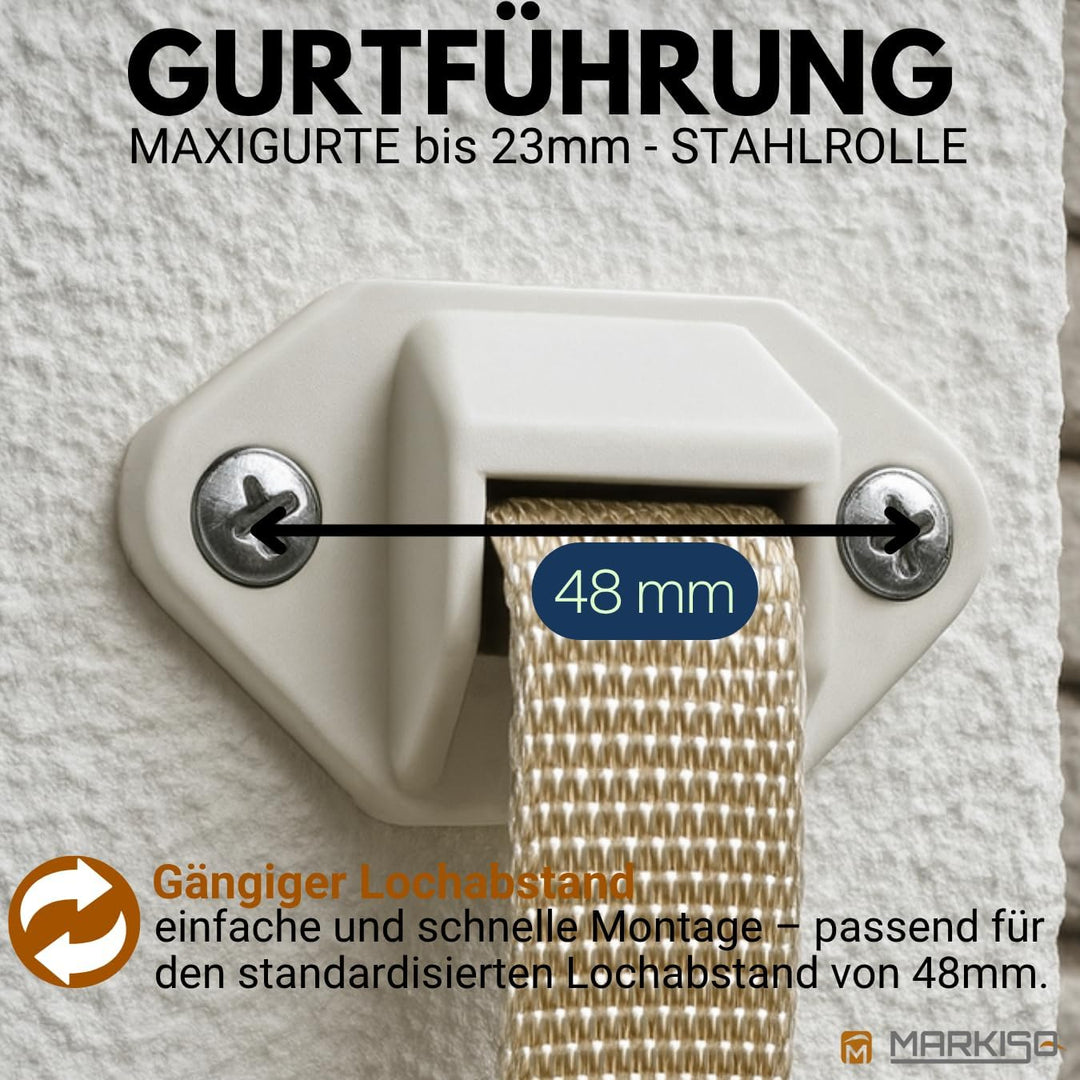 markiso® Rolladen Gurtführung, Gurtleitrolle für Rollladengurt bis 23mm | [Hergestellt in Deutschlan