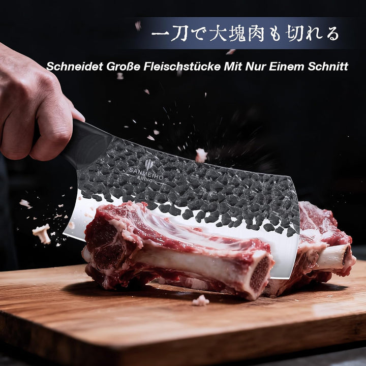 SANMEIHO 8-Teilig Metzgermesser Set mit Messertasche