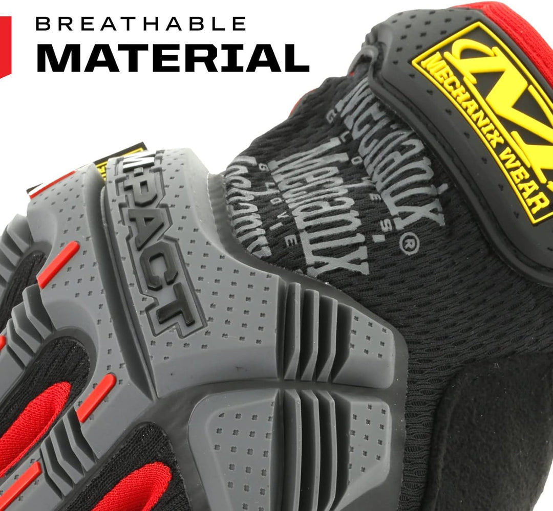 Mechanix Wear Mechanix Herren M-pact® (Medium, Schwarz/Rot) Handschuhe mit Stossschutz, Schwarz/Rot,