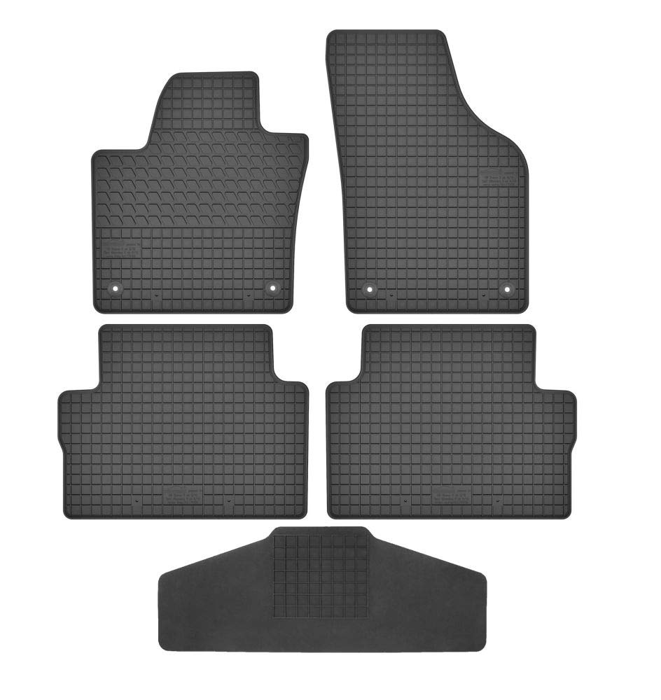 Fussmatten Vorne, Hinten + Tunnel Matte 5er Set für Seat Alhambra II 2 ab 2010 7 Sitzer Gummi Gummim