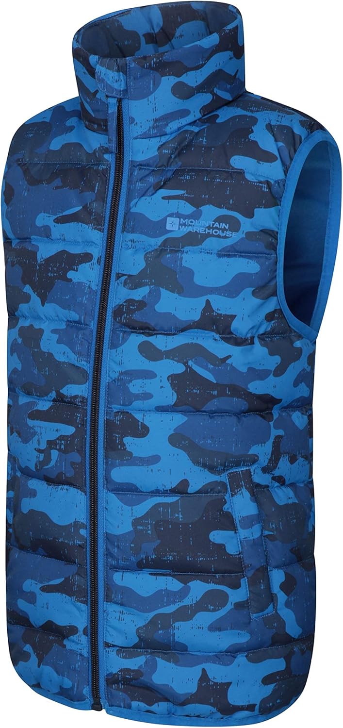 Mountain Warehouse Gepolsterte Kinder-Weste von Rocko - wasserabweisend, Mikrofaserweste, 2 Vorderta