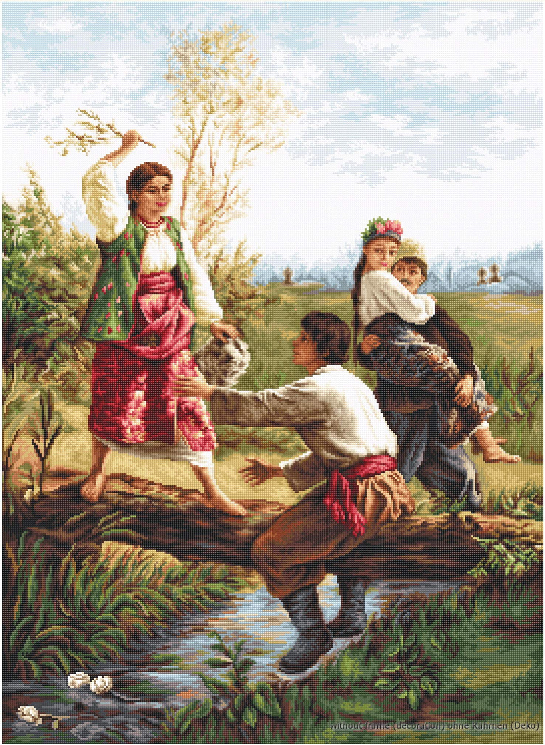 Luca-S B559 Durch das Mauerwerk Kreuzstichset, Baumwolle, mehrfarbig, 38x52cm