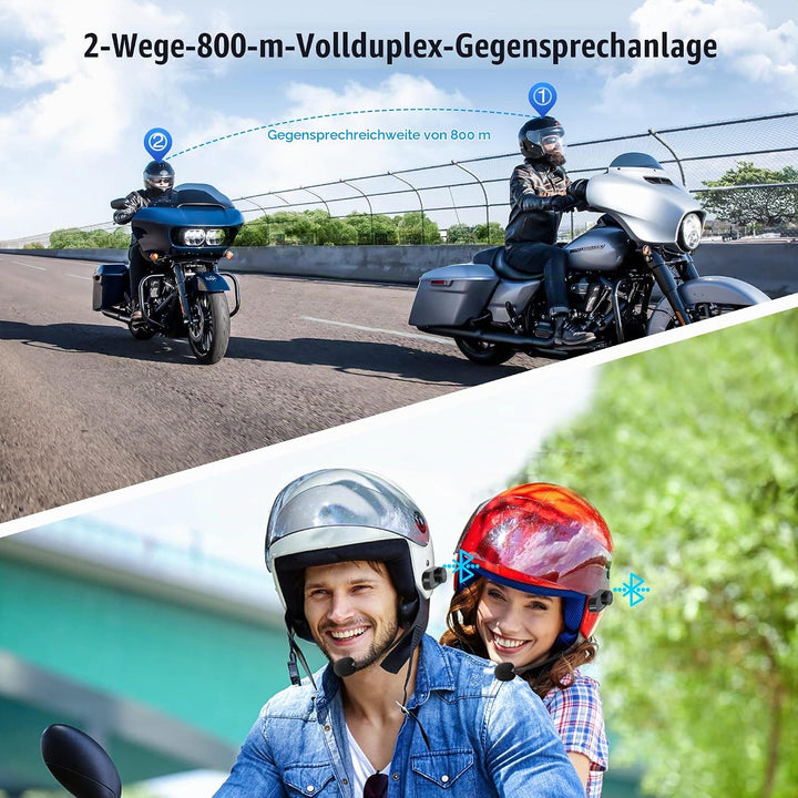 Bluetooth-Headset für Motorräder, Motorrad Helm Bluetooth Headset TCOM VB wasserdicht, kabelloses He