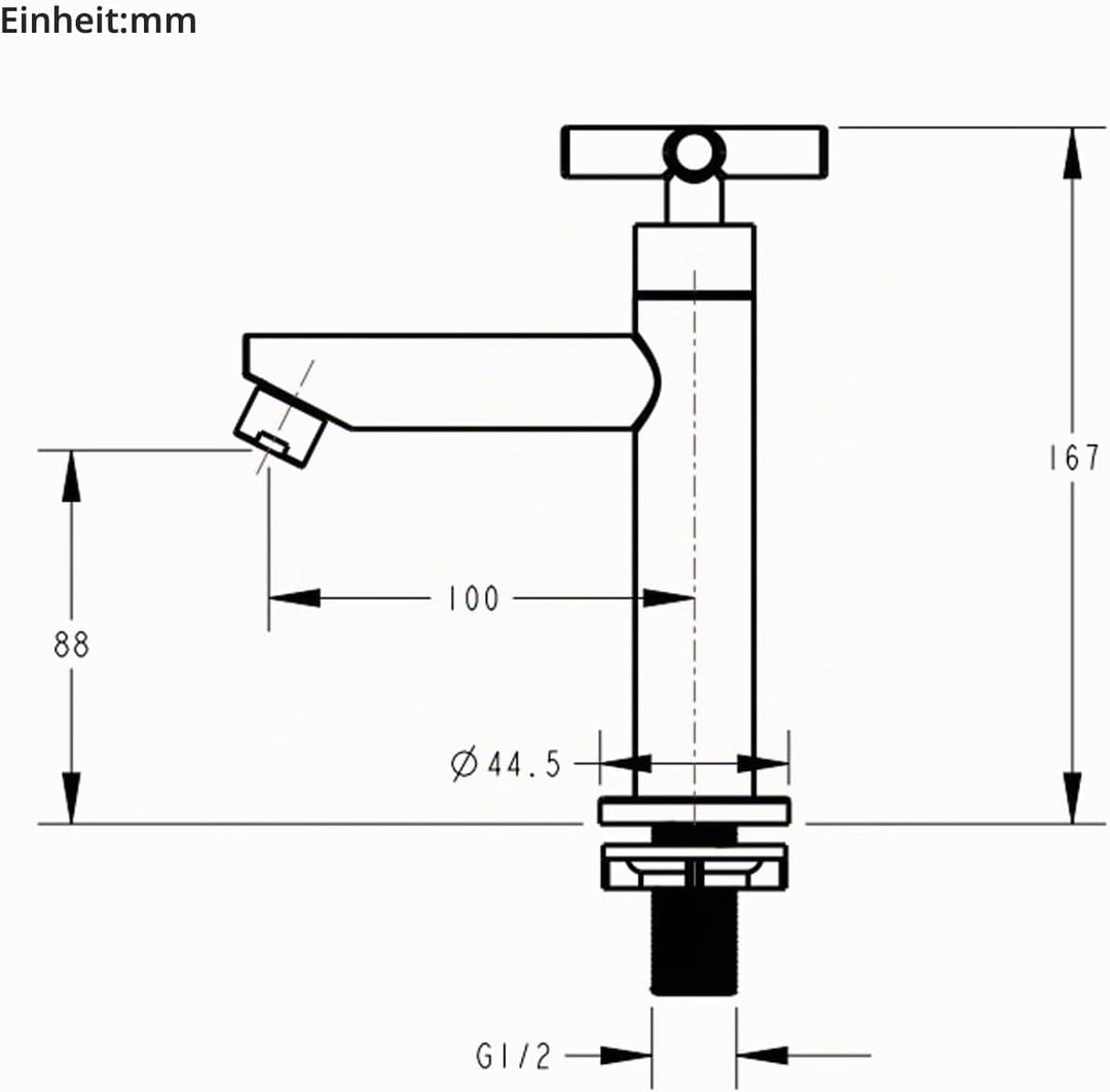 Tondiy Kaltwasserhahn Gäste WC Wasserhahn nur Kaltwasser, Kaltwasserarmatur Bad Kaltwass Standventil