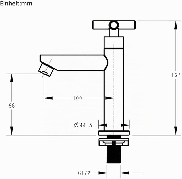 Tondiy Kaltwasserhahn Gäste WC Wasserhahn nur Kaltwasser, Kaltwasserarmatur Bad Kaltwass Standventil
