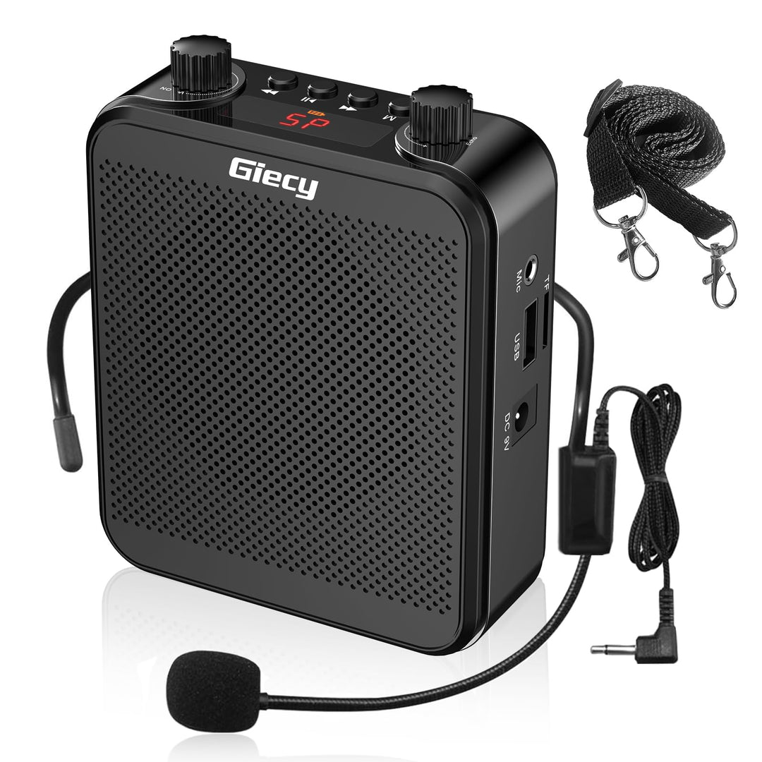 Tragbarer Sprachverstärker mit Mikrofon, Kopfhörer, 30 W, wiederaufladbarer Akku, 2800 mAh, leistung