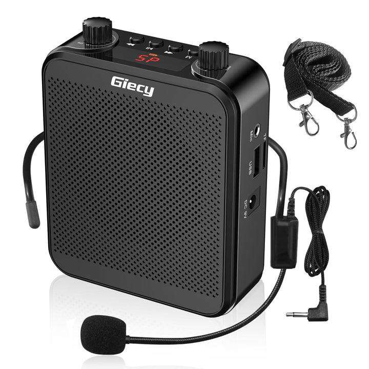 Tragbarer Sprachverstärker mit Mikrofon, Kopfhörer, 30 W, wiederaufladbarer Akku, 2800 mAh, leistung