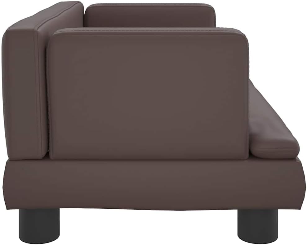 vidaXL Kindersofa Braun 60x40x30 cm Kunstleder 60 x 40 x 30 cm Braun, 60 x 40 x 30 cm Braun