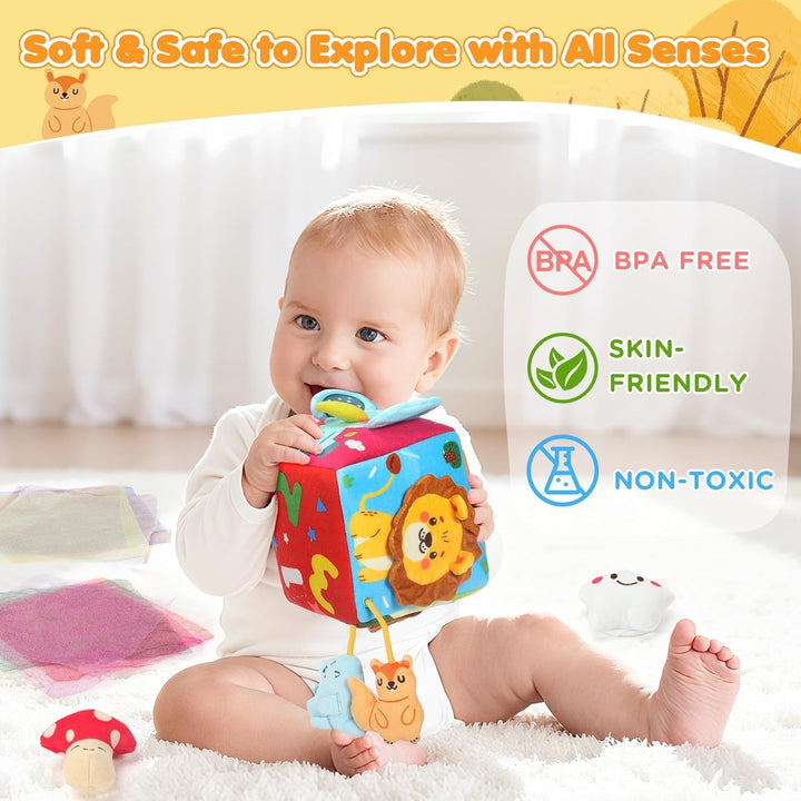 URMYWO Baby Spielzeug 6 12 Monate Tissue Box Spielzeug - Montessori motorik Sensorik Spielzeug mit S