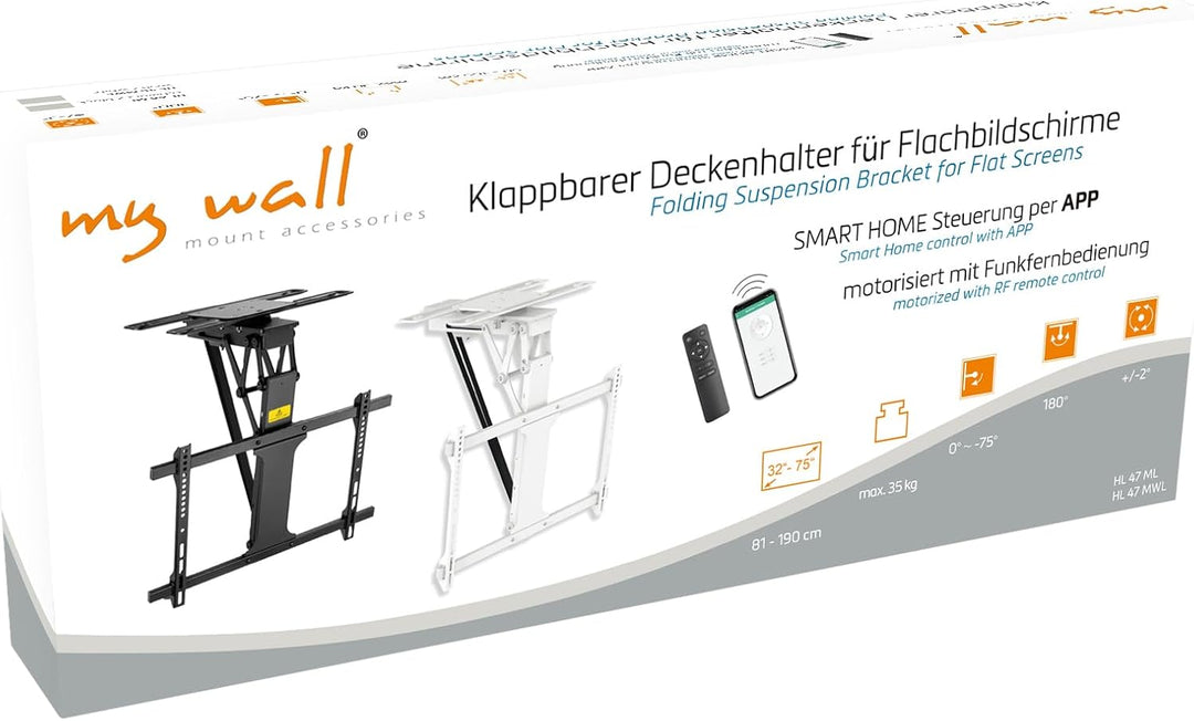 My wall TV-Deckenhalterung HL47ML Motorisiert&Klappbar für Flachbildschirme mit Smart Home Steuerung