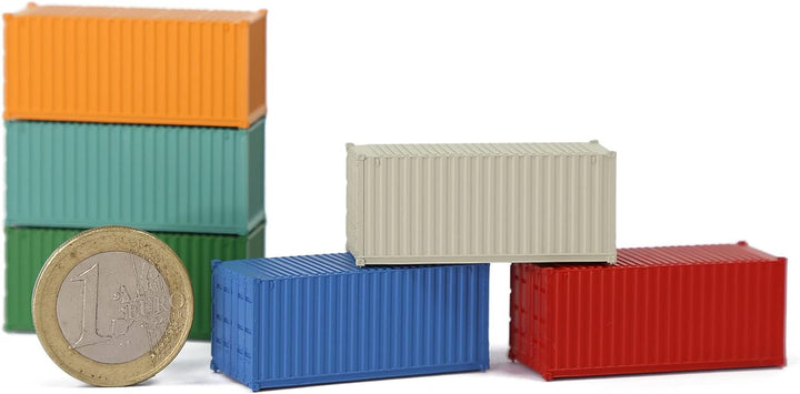 Evemodel 9Stk. Container Versand Güterwagen Spur N Modelleisenbahn Wagen 1:160 (20ft), 20ft