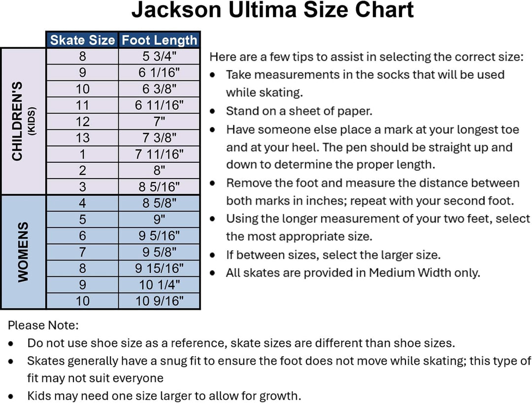 Jackson Ultima Classic 200 Light Support Damen-Schlittschuhe (Stil-Nr. JC200) Girls US 3, UK 1, EU 3