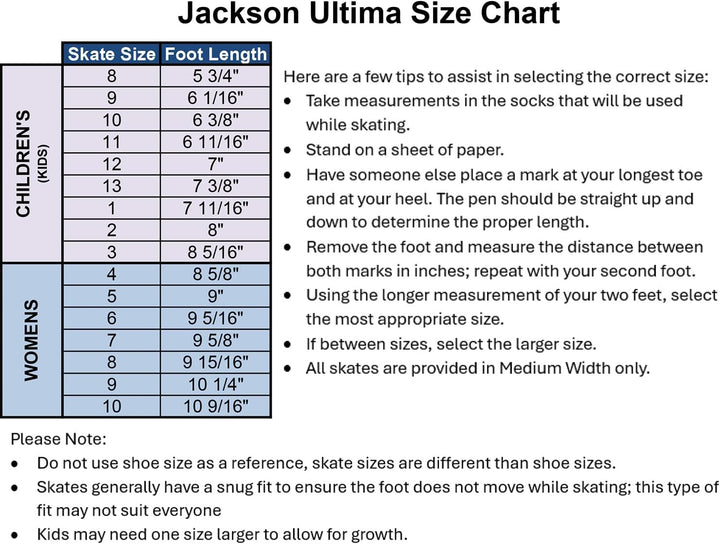 Jackson Ultima Classic 200 Light Support Damen-Schlittschuhe (Stil-Nr. JC200) Girls US 3, UK 1, EU 3